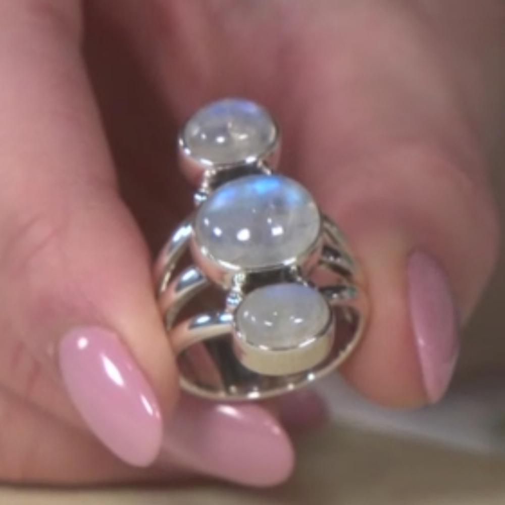 NICKY BUTLER Designer NB 925 Sterling Silver Rainbow Moonstone Ladies Ring - Picture 13 of 16